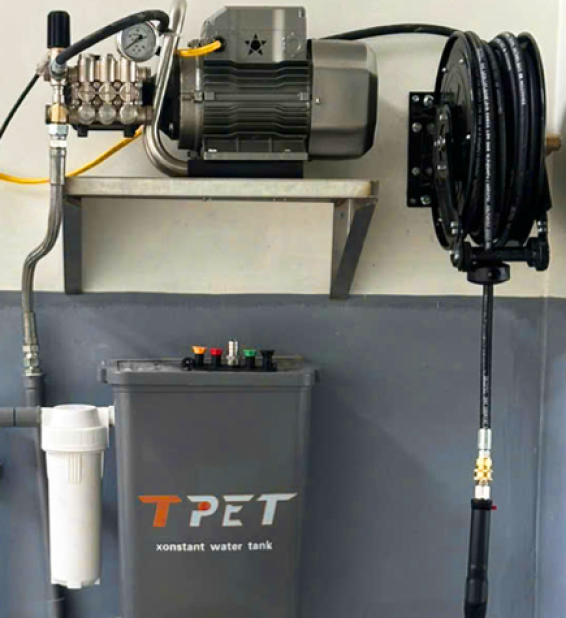 Máy rửa xe cao áp chuyên dụng treo tường (Bao gồm khung và hệ thống máy theo kèm)